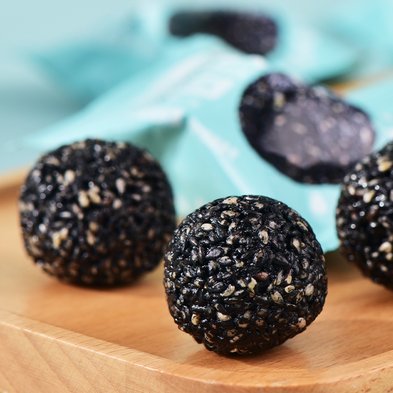黑芝麻丸手工蜂蜜熟黑芝麻球袋装开袋即食谷餐孕妇休闲零食黑芝麻