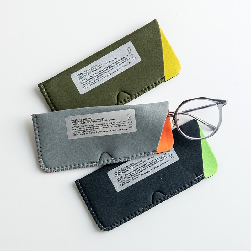 日本PUEBCO时髦简约撞色眼镜袋近视便携收纳包墨镜老花镜保护套