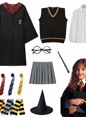周边儿童cos服装魔法袍斗篷赫敏巫师袍波特学院万圣节演出服模特