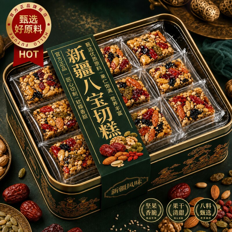 老字号！正宗新疆八宝切糕传统手工特产官方旗舰店无蔗糖单独包装