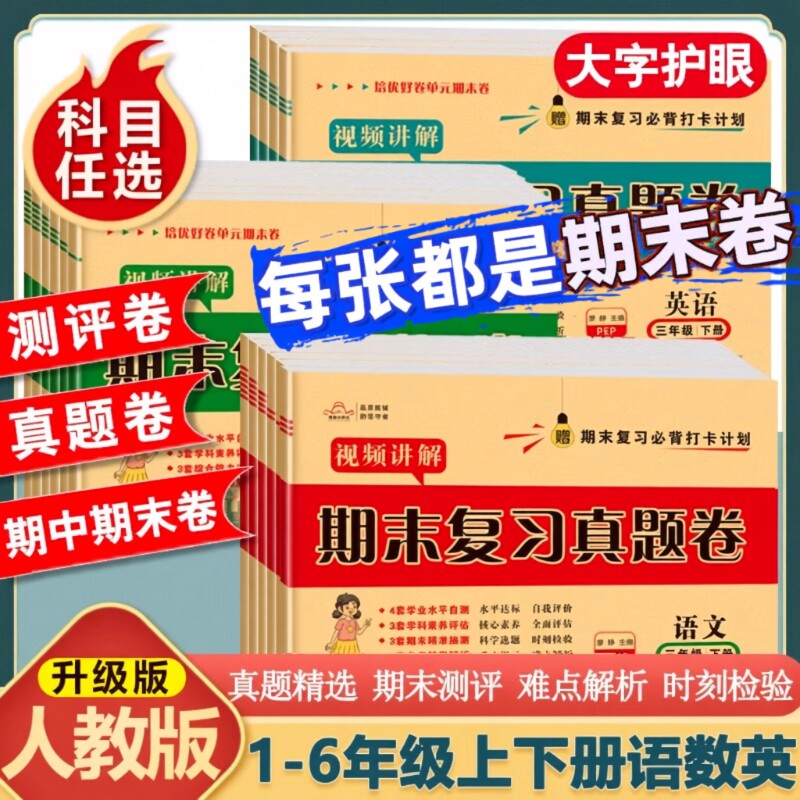 期末综合测试卷复习真题卷一年级二年级三年级四五六年级上册下册试卷人教版语数英卷子科普版冀教版苏教版科学好卷6年级同步配套