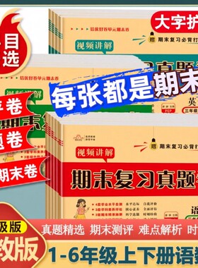 期末综合测试卷真题卷一年级二年级三年级四五六年级上册下册试卷人教版语数英卷子科普版冀教版苏教版科学好卷6年级同步口算重点