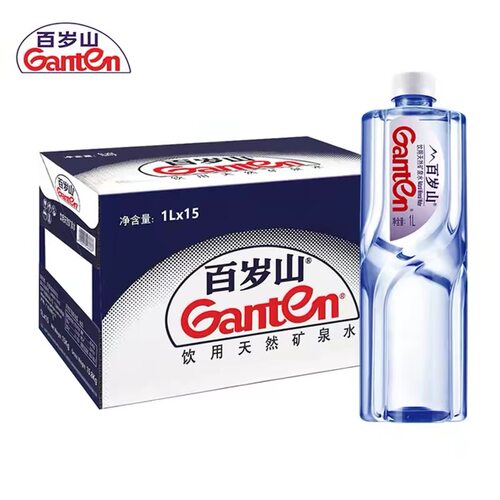 百岁山天然矿泉水饮用水1L*15瓶整箱泡茶纯净水饮料配送大瓶源头