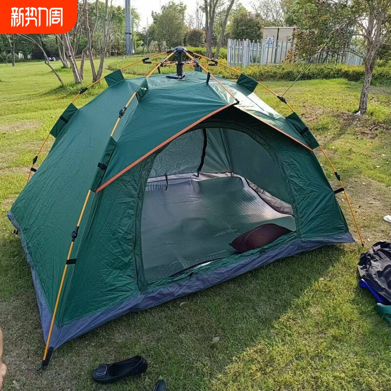 帐篷便携式免搭建速开野营帐篷3-4人户外露营帐篷野营