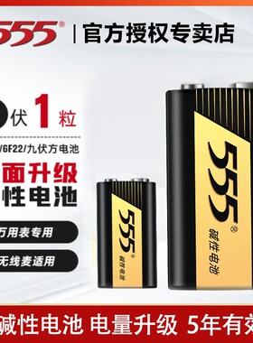 555牌九伏9v碱性电池方块6LR61万能表无线麦专用正品耐用