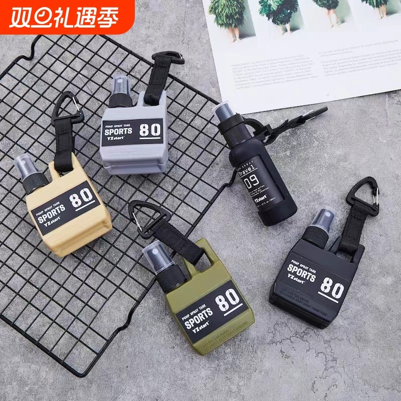 户外多功能喷雾瓶野外露营酒精分装瓶空瓶便捷式带挂钩登山壶精致