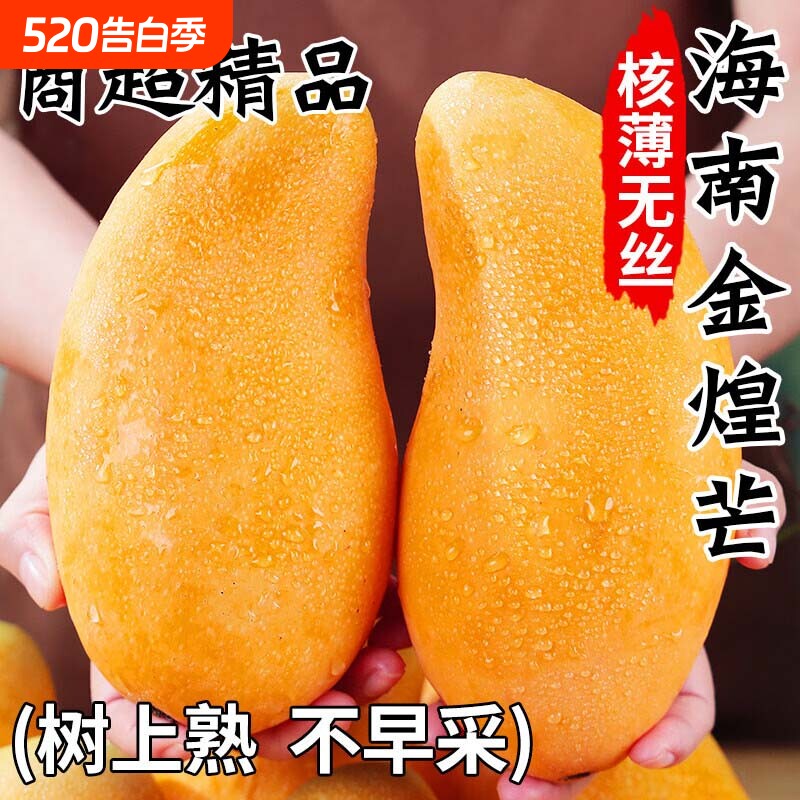 海南金煌芒果新鲜水果当季热带青黄芒果甜心整箱批发水仙芒现摘发