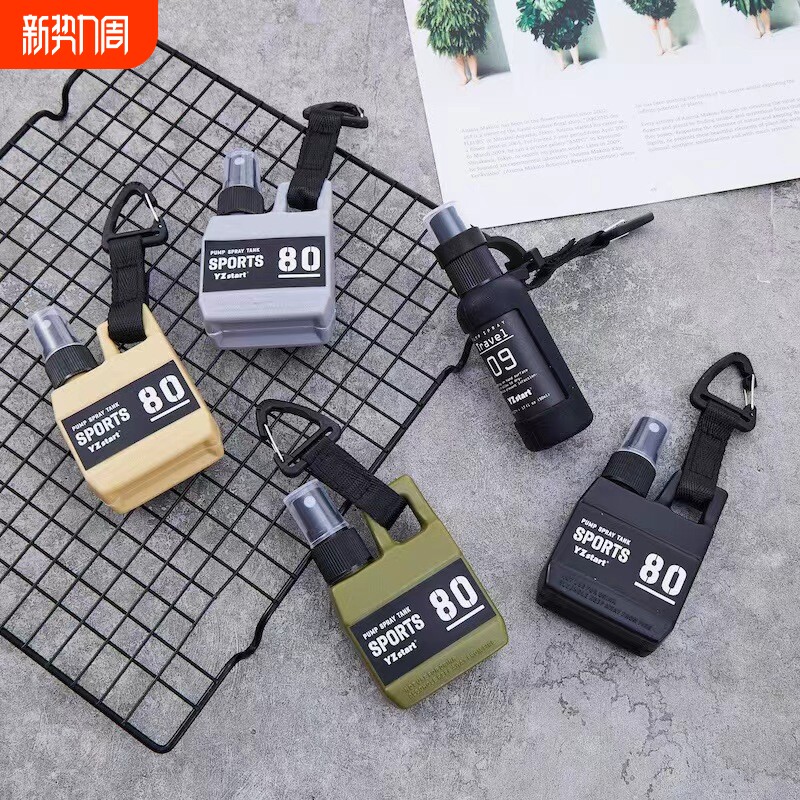 户外多功能喷雾瓶野外露营酒精分装瓶空瓶便捷式带挂钩登山壶精致