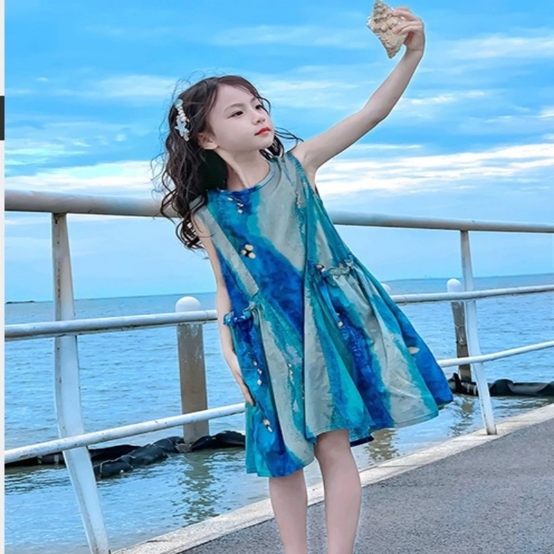 新公主裙女童连衣裙儿童裙子2025新款夏棉布裙亲子海边度假沙滩裙