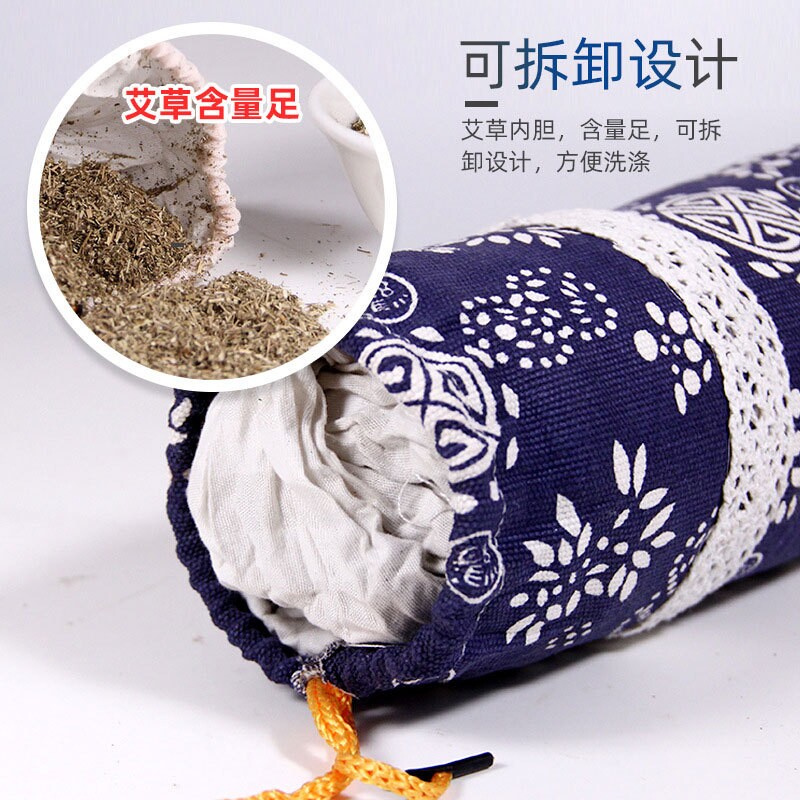 艾草枕头颈椎枕材料包艾草枕头护颈枕养生枕头圆形家用图片
