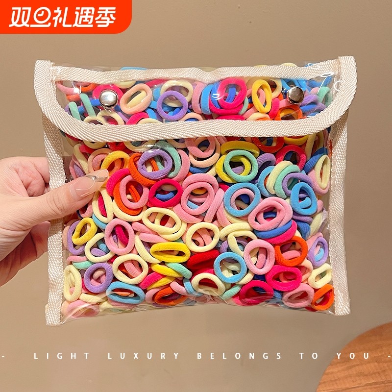 儿童橡皮筋发圈女扎头不伤发高弹力宝宝头绳女童网红编发耐用发绳