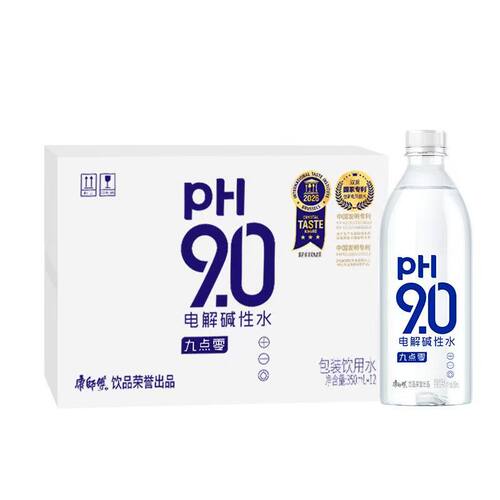 康师傅PH9.0电解碱性水350ml*12瓶/箱包装饮用水畅饮便携饮品