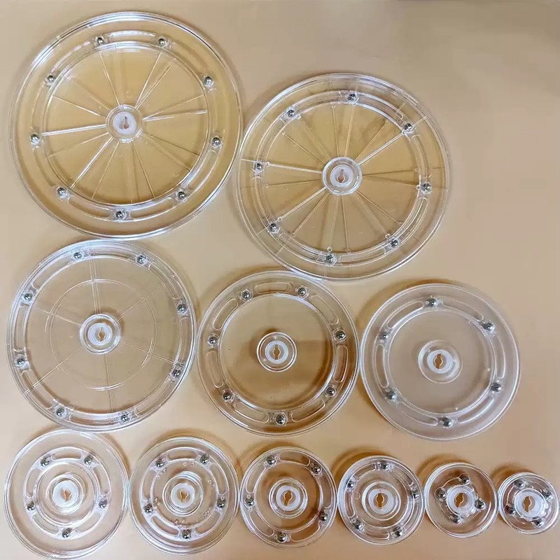 亚克力透明转盘360度旋转底座展示台饰品蛋糕小转盘饼干盒改造