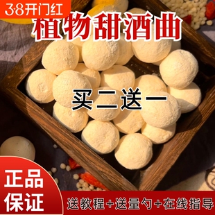 植物甜酒曲老式米酒曲做醪糟糯米酒甜酒酿酒饼粒酵母老面家用黄酒