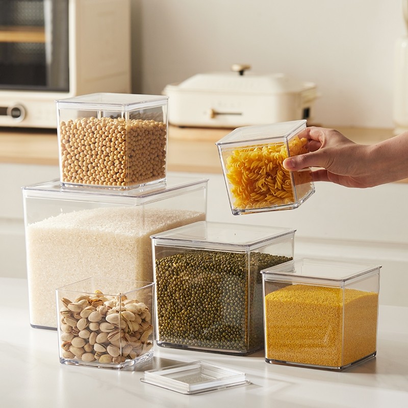 亚克力透明密封罐食品级厨房五谷杂粮收纳盒储物罐零食玻璃大容量