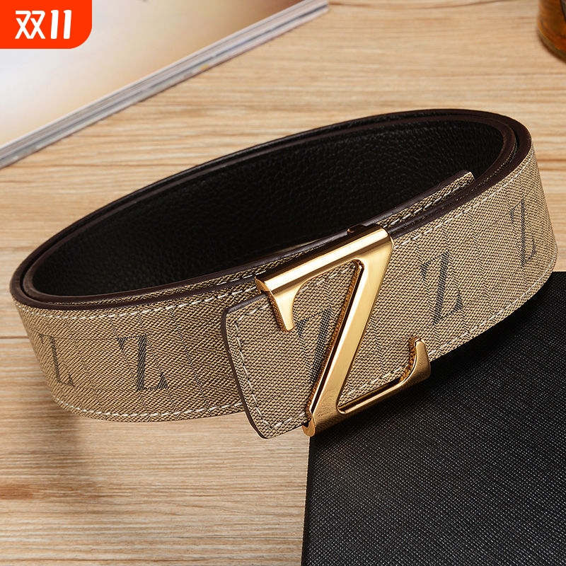 2023新款皮带男士真皮平滑扣纯牛皮腰带休闲裤带年轻人经典耐磨