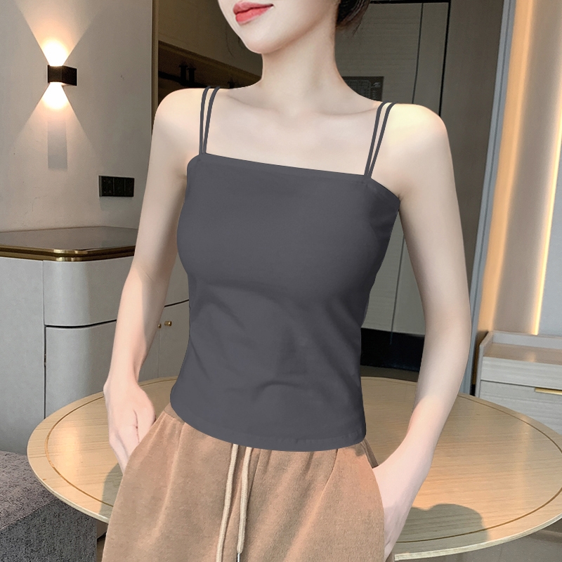 黑色美背防走光吊带背心抹胸