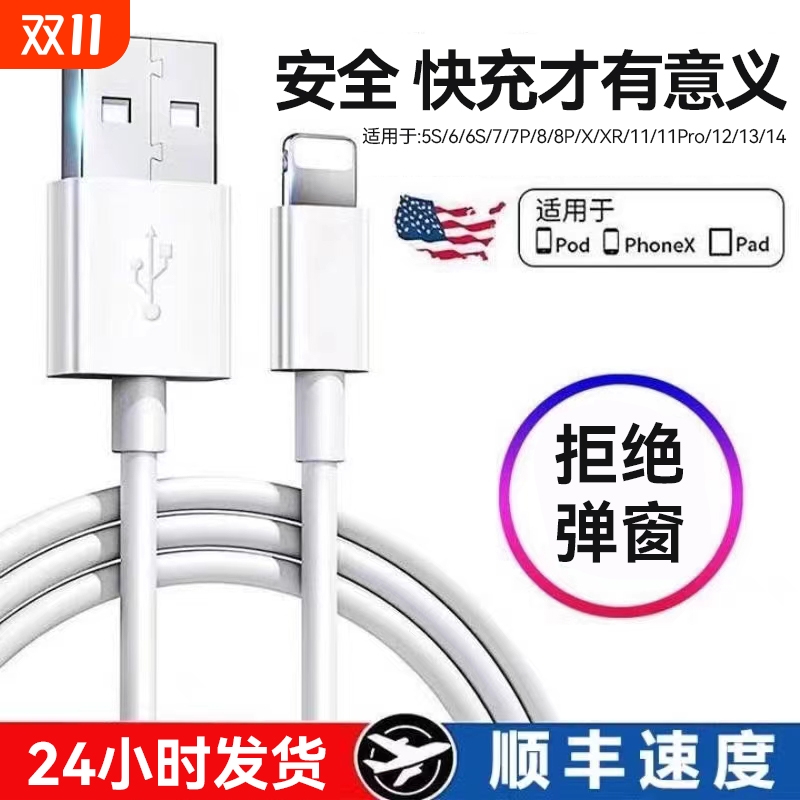 驯龙师 适用苹果数据线快充iphone12/11/13/xrs/14充电线车载加长2米xsmax平板ipad闪充pd7/8plus充电器手机