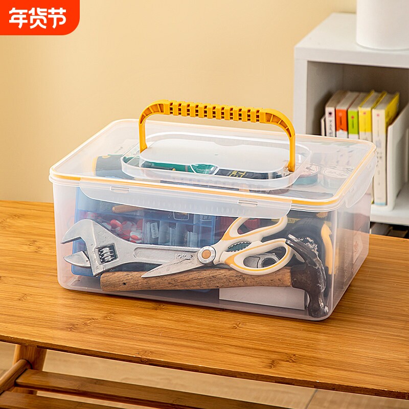五金工具收纳箱手提式电工维修工具箱家用多功能扳手螺丝刀整理箱