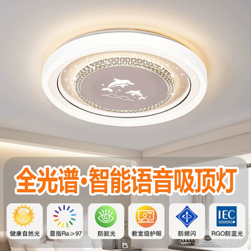 智能语音吸顶灯主卧室吸顶灯客厅房间吊灯具大全2025新款现代简约
