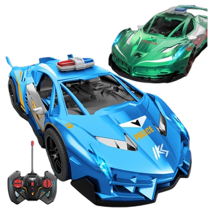 遥控车玩具rc电动马达漂移赛车警车越野小汽车儿童3一6岁男孩跑车