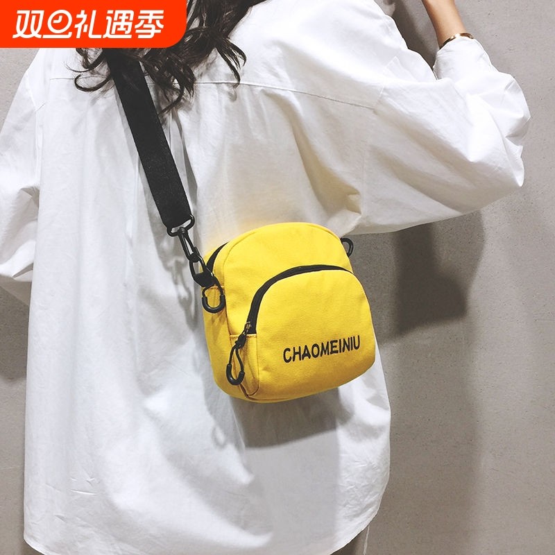 网红质感小包包女包新款2024春夏洋气帆布包女迷你百搭单肩斜挎包