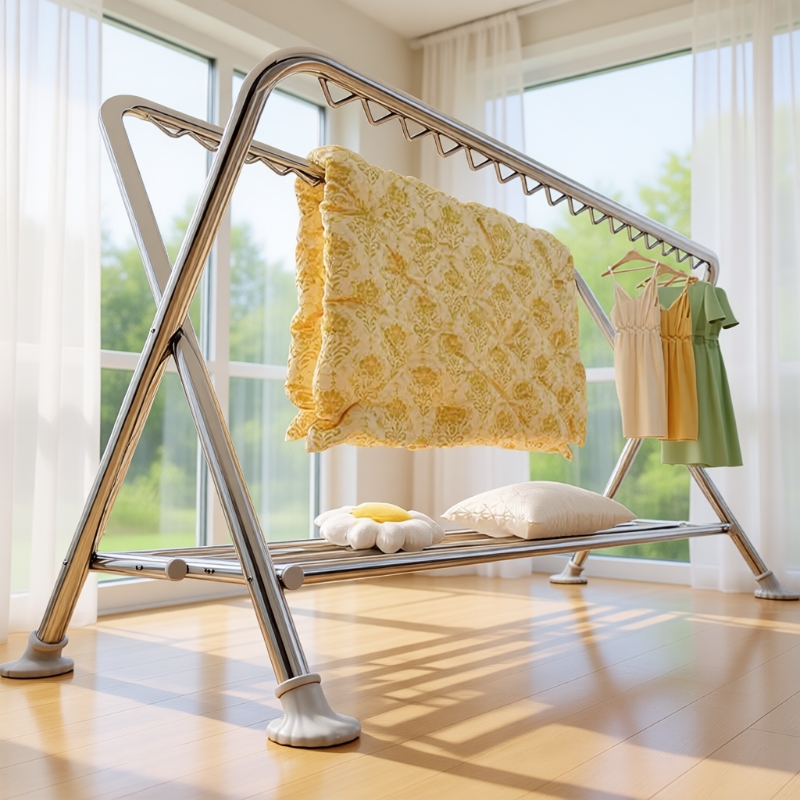 户外落地交叉加粗衣服架晾衣架家用衣服晒被子折叠凉衣杆多功能