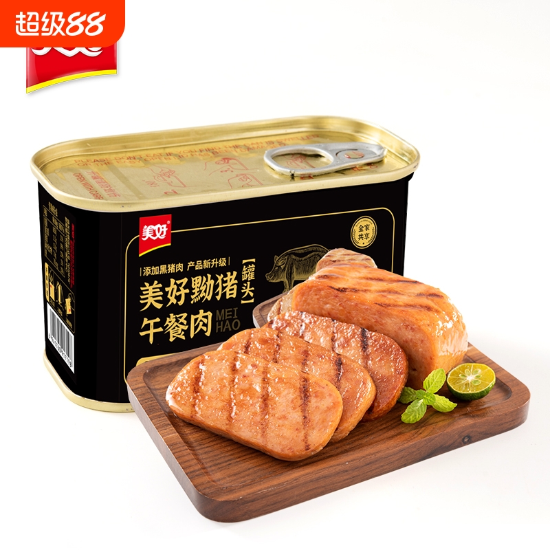 美好黑猪肉罐头198g|千人回购