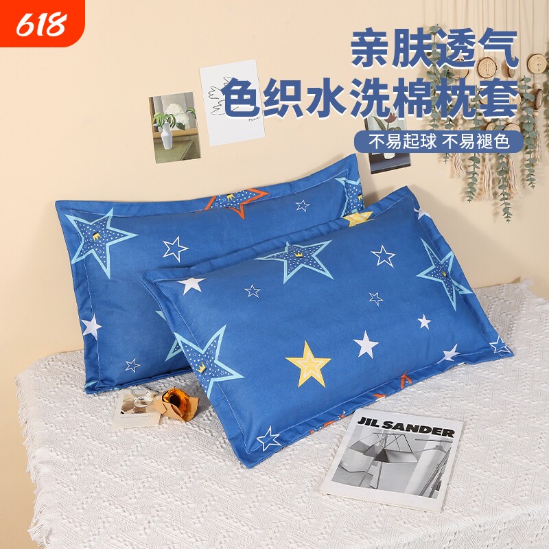 枕套一对装枕头套成人男女枕芯套加厚枕罩忱头套48x74cm宿舍