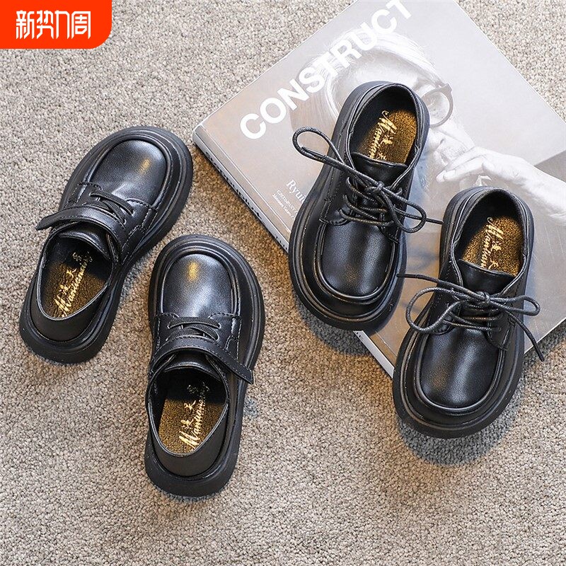 儿童黑皮鞋2026春秋新款男童鞋子女童公主鞋女孩单鞋豆豆鞋英伦风