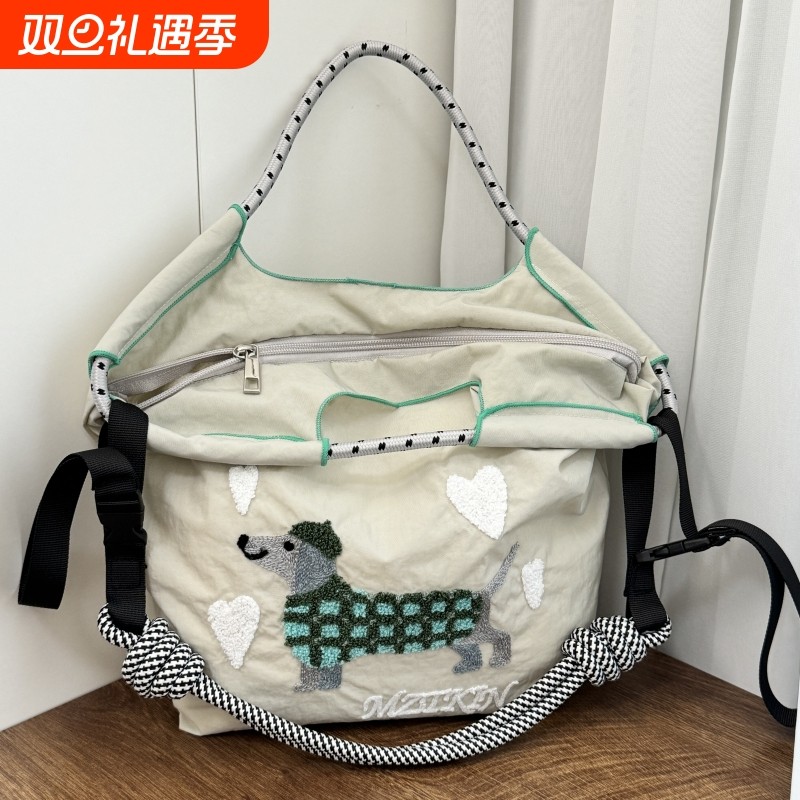 重磅刺绣升级款托特包2025百搭韩系高级感女包送斜挎肩带单肩女包