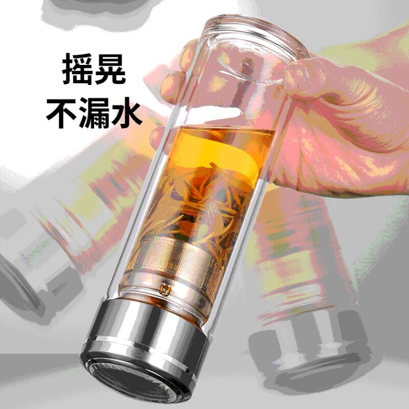 厂家批发透明玻璃杯双层商务茶杯水杯子企业促销LOGO印制商务礼品