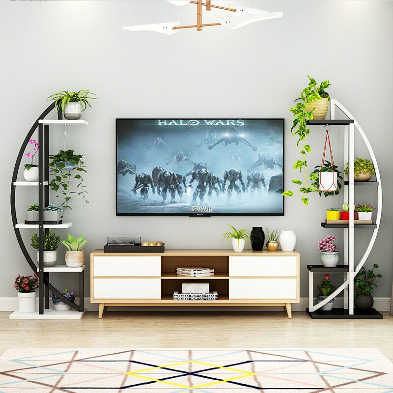 a客厅多功能花架简约落地花架子室内特价绿萝多肉铁艺家底座加宽