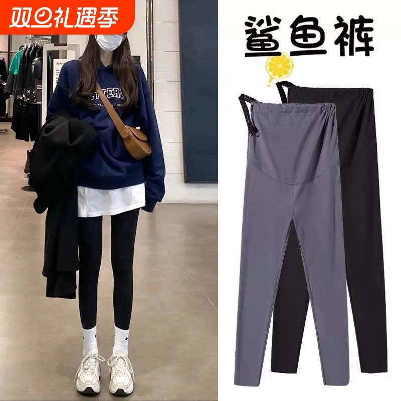 孕妇装打底裤孕妇裤子新款外穿小个子鲨鱼裤冬季加绒加厚孕妈瑜伽