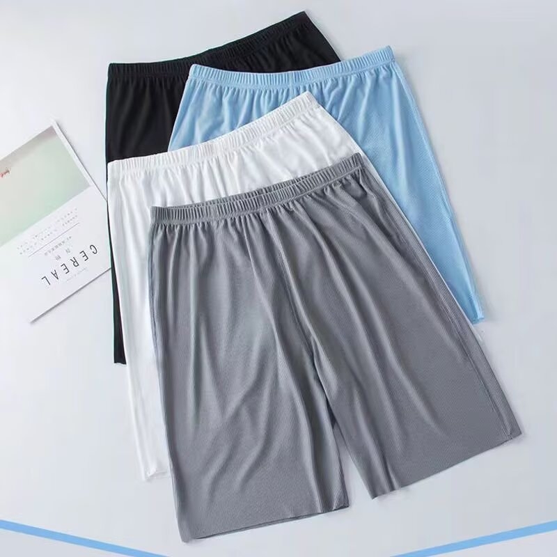 居家轻薄透气速干弹力料简约丝滑松紧腰夏修身家居服睡衣男女同款