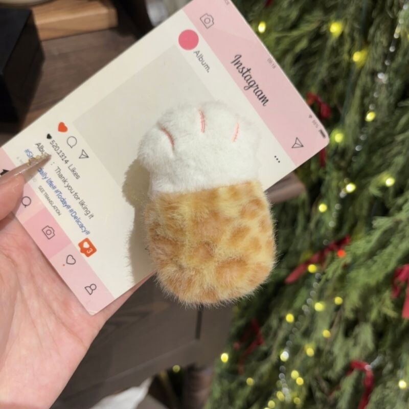 原宿辣妹可爱小猫爪发夹发饰夹子毛绒秋冬刘海夹发卡头饰女韩版