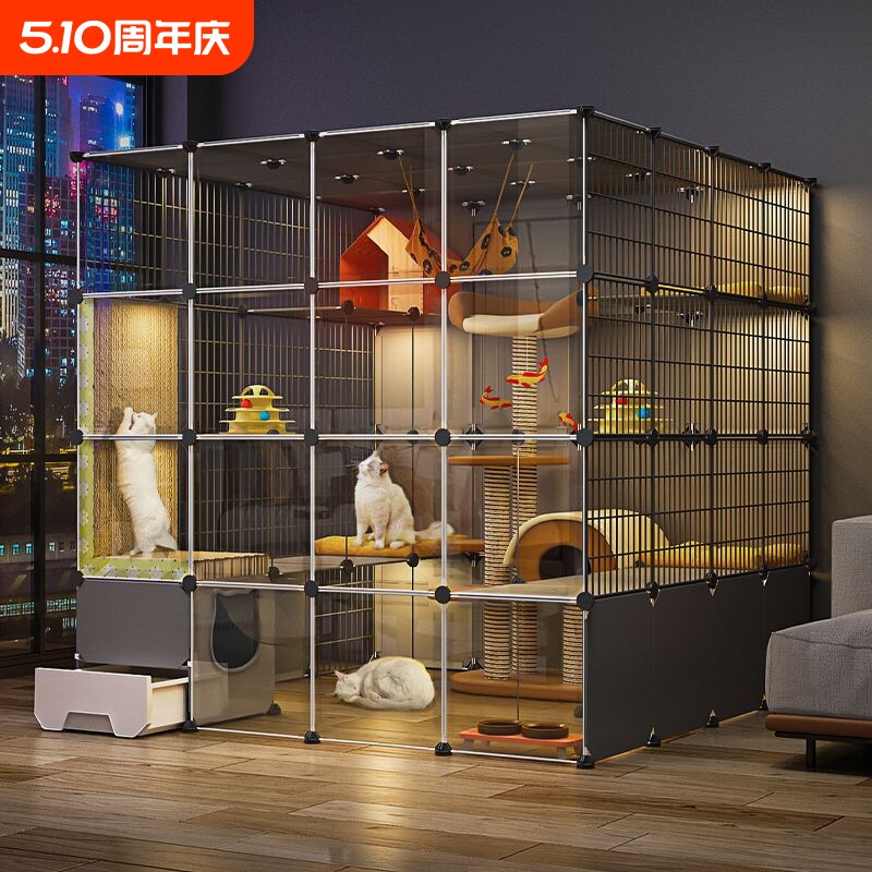 猫笼子超大自由空间家用室内猫咪别墅猫砂盆爬架猫窝厕所一体猫屋