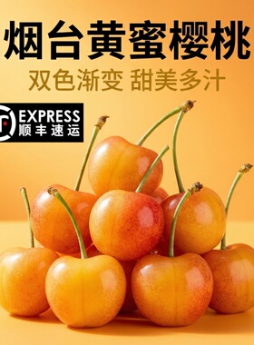 现货山东黄樱桃露天烟台黄水晶黄色黄蜜国产车厘子新鲜水果孕妇吃