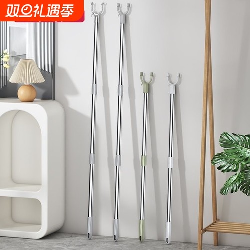 伸缩阳台家用新撑衣杆加粗加厚加长宿舍晾衣杆衣架钢管承重晾晒