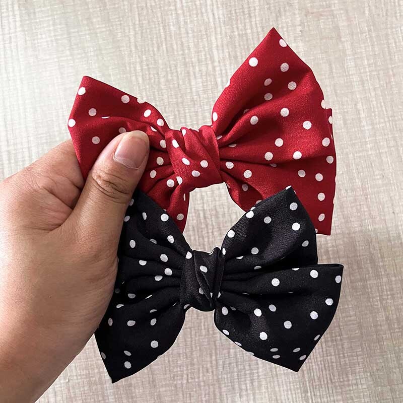 开画少女漫沈月左千黛同款红色波点蝴蝶结发卡发夹日系jk发饰学院
