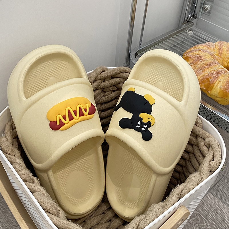 奶油黄热狗eva面包鞋女厚底2025