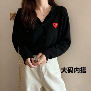 外套川久开衫 毛衣大码 保玲内搭 爱心刺绣play纯羊毛情侣针织衫 经典