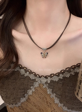 新中式蝴蝶双层复古锁骨链 【1条装】
