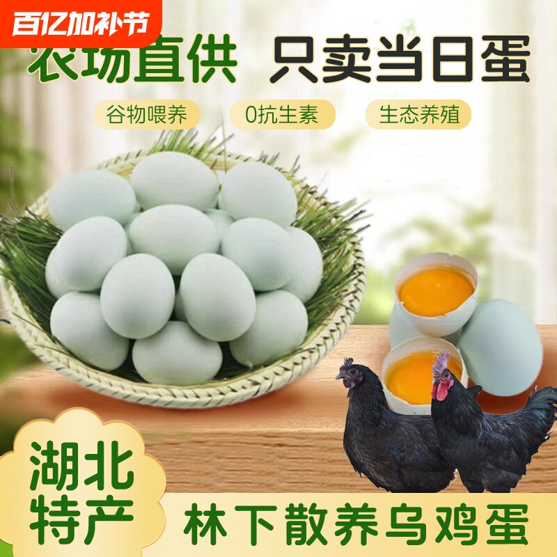 正宗农家散养土鸡蛋湖北大别山谷物鲜蛋孕妇老人精选绿壳乌鸡蛋