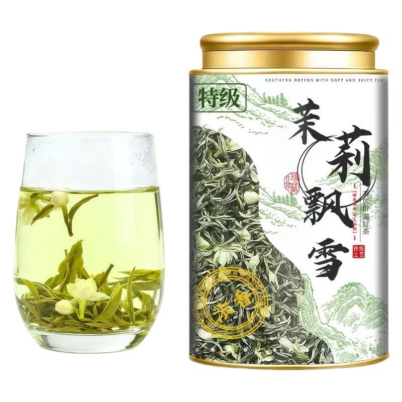 龙跃青云茉莉花茶飘雪150g/罐