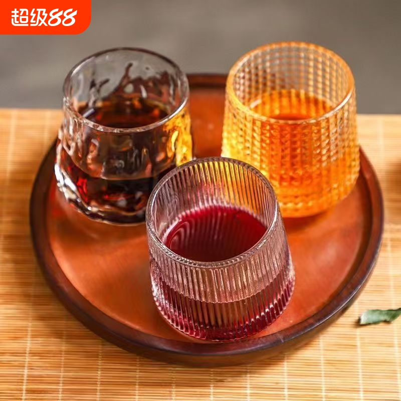 旋转洋酒杯威士忌酒杯洋酒杯子玻璃杯家用创意鸡尾酒吧啤酒杯白酒