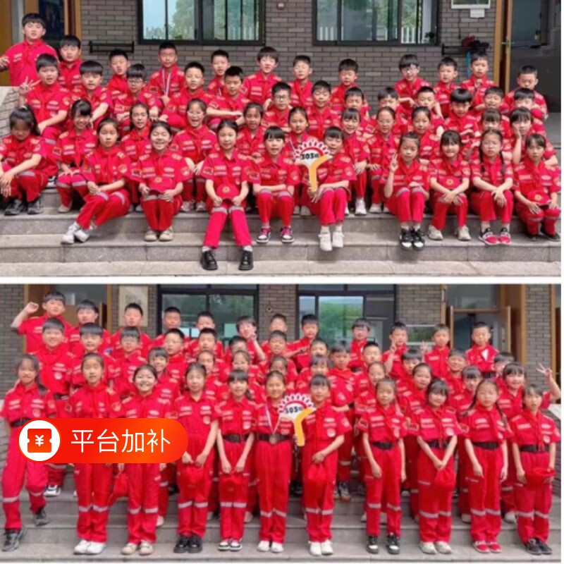 儿童消防员服装表演服演出服亲子职业体验角色扮演衣服幼儿园套装