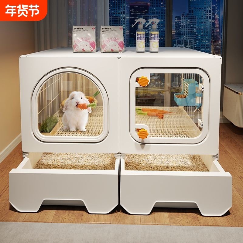 全景兔笼子带厕所家用大号兔别墅养宠物兔荷兰猪豚鼠专用笼子兔窝,宠物/宠物食品及用品,笼子,淘宝优惠券,粉丝福利购,淘宝优惠卷