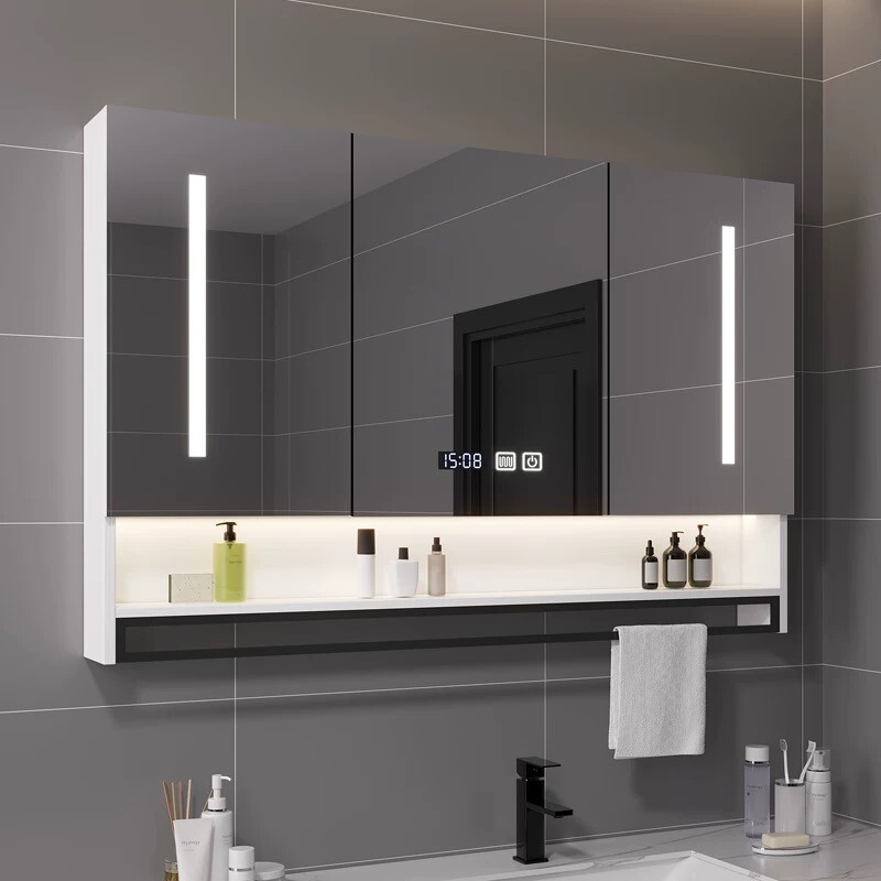 卫生间智能浴室镜柜单独浴室柜梳妆镜厕所镜子储物柜化妆高清墙面