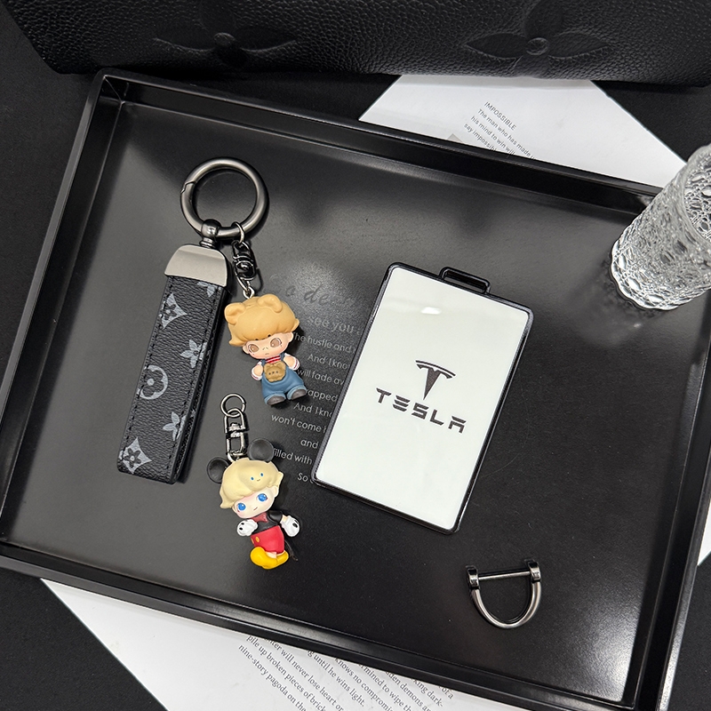 黑白撞色系列~特斯拉汽车钥匙套